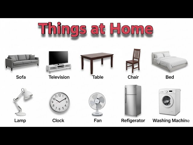 Things at Home for Kids | Learn Household Items in English