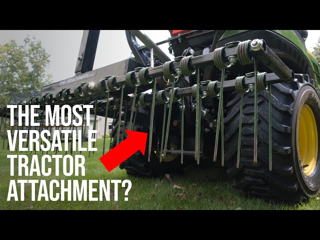 TRACTOR RAKE! 1 TOOL TO DETHATCH, SCRATCH, & BATCH 🤩🚜👨‍🌾