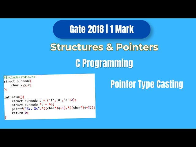 GATE 2018 C Programming PYQ | Structures & Pointers | Pointer Type Casting