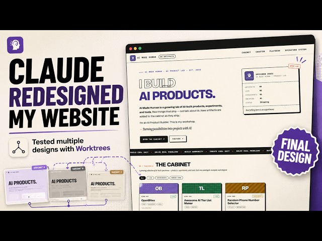 I Used Claude Fable 5 to Redesign My Website and Tested Multiple Designs with Worktrees