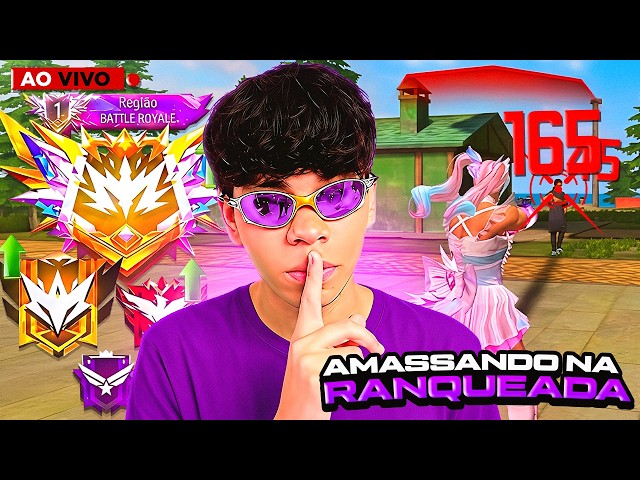 🔴 LIVE! - AMASSANDO NA RANQUEADA - JOGANDO COM ALEATORIOS! FREE FIRE MOBILE