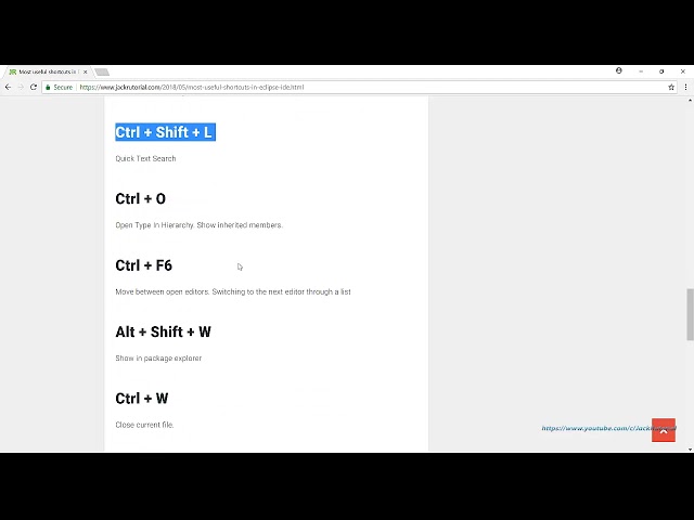 Eclipse useful shortcuts - Most useful Eclipse Shortcuts Java