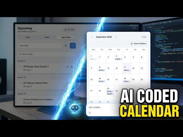 Coding a Student Calendar Tab using ONLY Lovable AI | Devlog 009