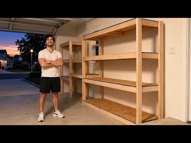 How to Build Garage Shelving with a Work Desk Tutorial