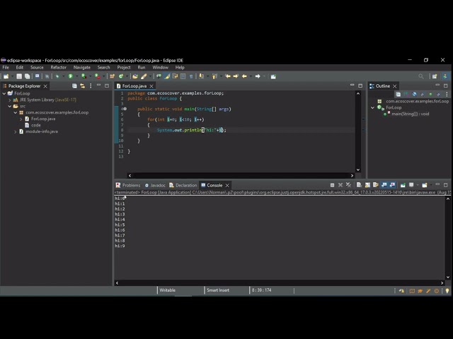 Java Basics: For Loop reverse order