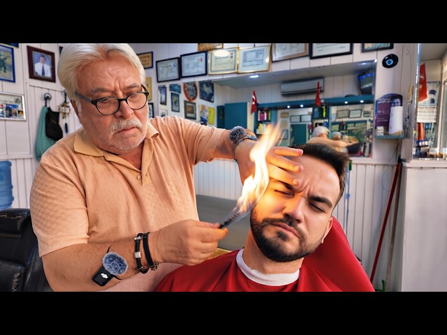 70-Year-Old Turkish Barber  ASMR💈Relaxing Massage & Haircut