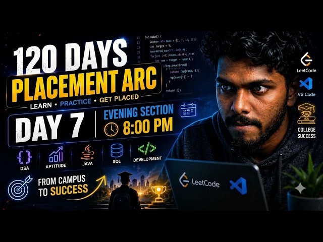 🎯 DAY 7 – Placement Preparation Live | HCF & LCM + DSA Revision 🔥