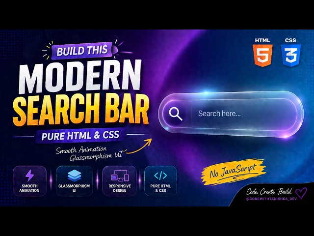 Modern Expandable Search Bar UI Using HTML & CSS 🔍✨ | Beginner Frontend Project