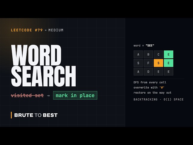 LeetCode #79: Word Search — DFS With In-Place Marking