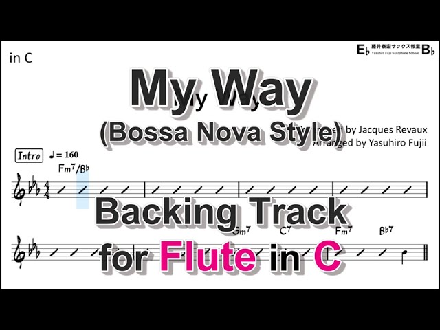 My Way (Bossa Nova Style) - Backing Track with Sheet Music for Flute in C