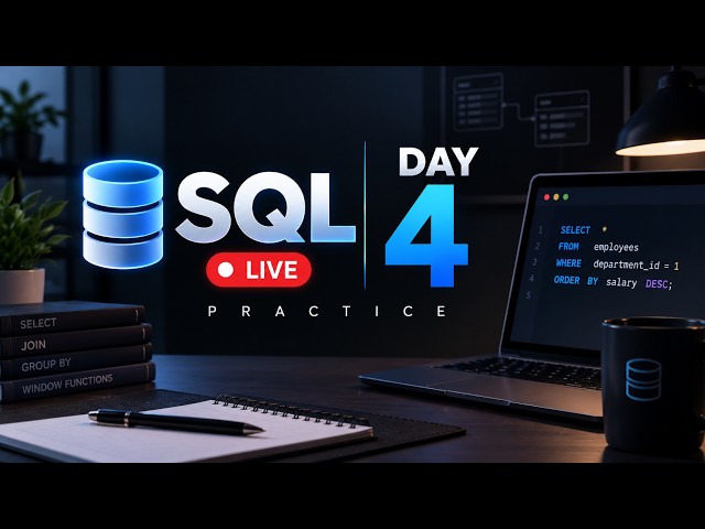 Day 4: Becoming a Data Analyst | LIVE SQL Practice | 3 Hours |