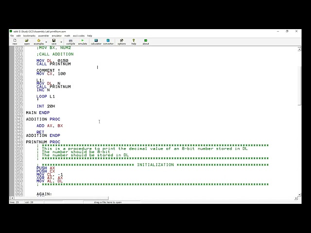 Procedures in Assembly Language 8086 Microprocessor