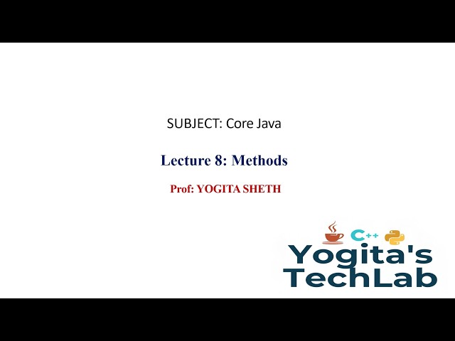 Methods in JAVA