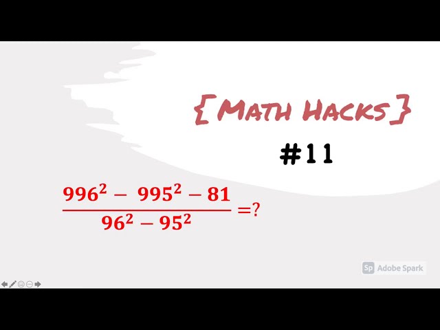 Math Hack- #11 || Algebra hack || Algebra tricks || Algebra Shortcut