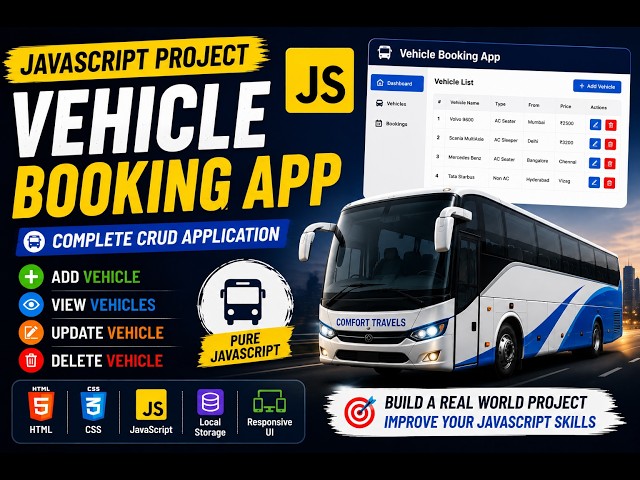 JavaScript Vehicle Renting Application | Complete CRUD Project
