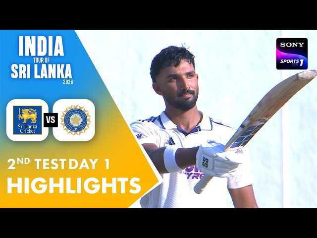 Padikkal’s 117 Puts India In Control | English | 2nd Test Day 1 | Highlights | SL vs IND 2026