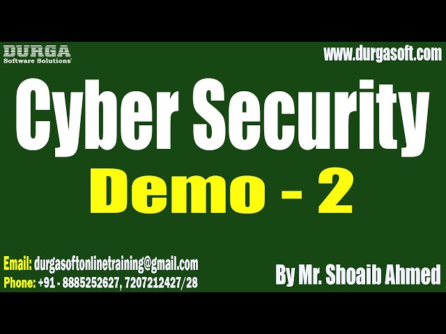 Cyber Security tutorials || Demo - 2 || by Mr. Shoaib Ahmed On 21-01-2026 @7PM (IST)