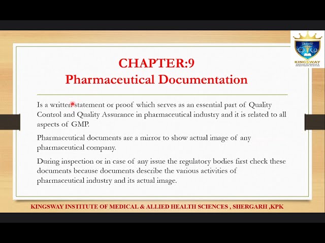 Pharmaceutics- Pharmaceutical Documentation
