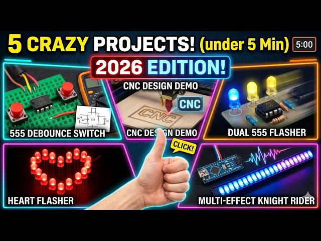 5 INSANE DIY Electronics Projects in Under 5 Minutes! (2026 EDITION) ⚡️