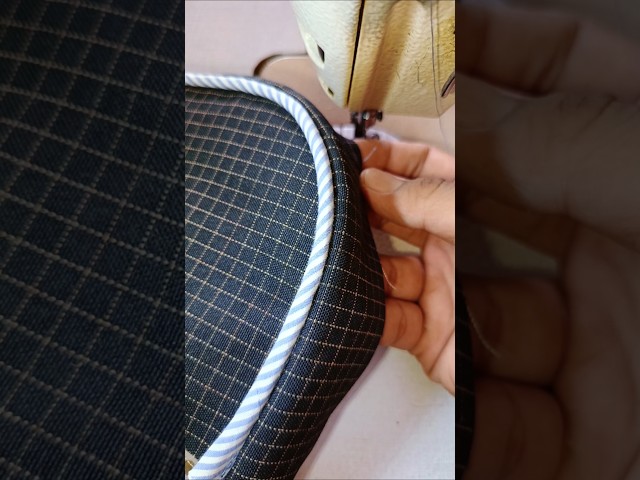 DIY Sewing Curved Corners with Piping #sewing #diy #sewingproject