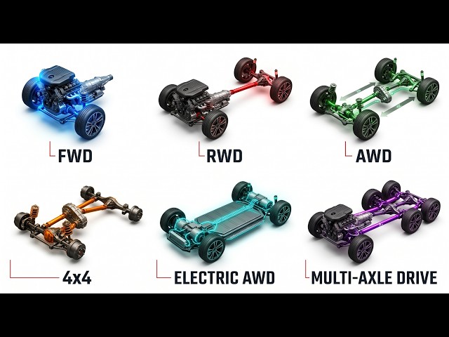 How Every Drivetrain Actually Works: FWD vs RWD vs AWD vs 4x4