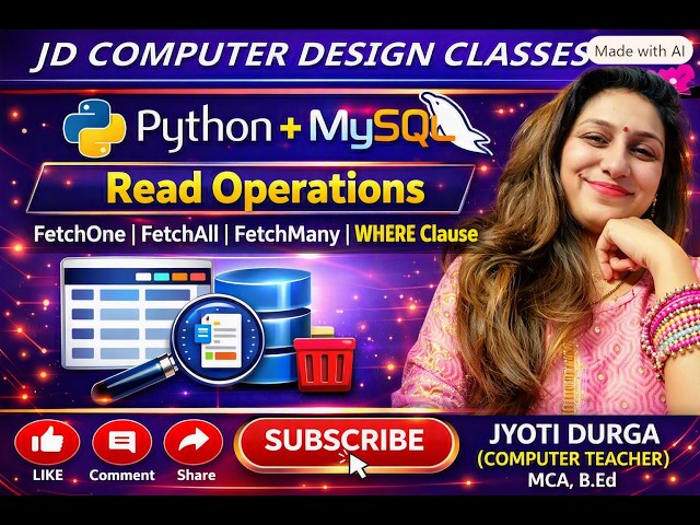Read Operations| FetchOne | FetchAll | FetchMany & WHERE Clause | SQL CONNECTOR CLASS12 CBSE | CS