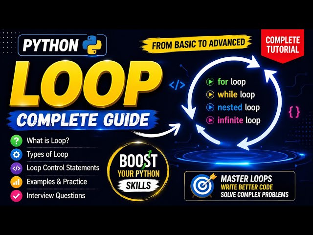Python Loops Complete Tutorial in Hindi 🔥 | For Loop & While Loop Explained | Python for beginner 