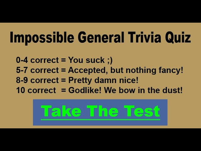 Mixed Knowledge Quiz