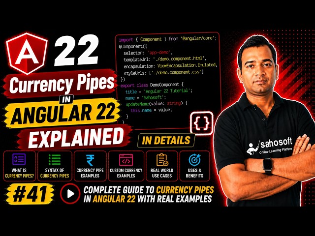 Currency Pipes in Angular 22 Explained in Details  | Angular 22 complete course
