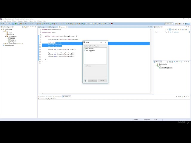 Stack implementation with linked list II