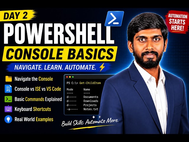 PowerShell Console Basics for Beginners | Day 2 | Navigation, Commands & Shortcuts