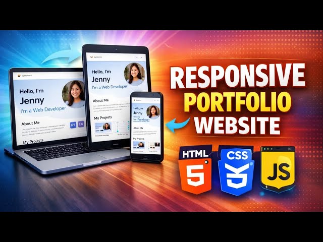 How to Make a Responsive Portfolio Website Using Media Queries | HTML, CSS & JavaScript