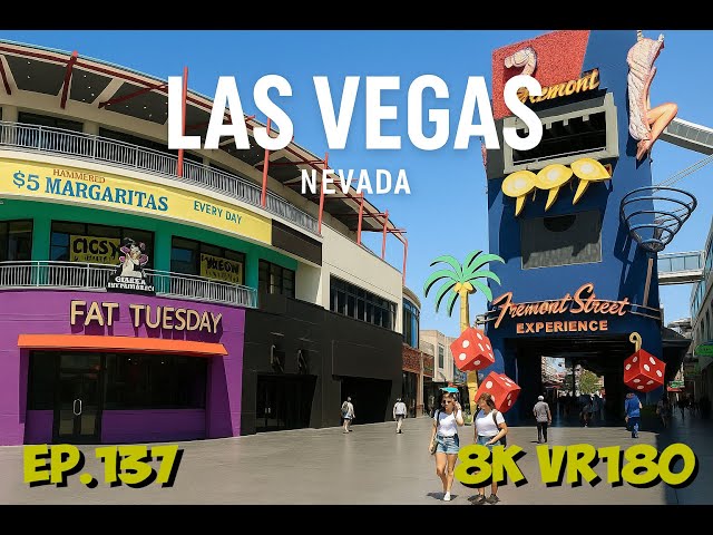 Ep.137 Las Vegas Nevada – Exploring The Fremont Street Entrance Landmarks 8K VR180 3D Travel