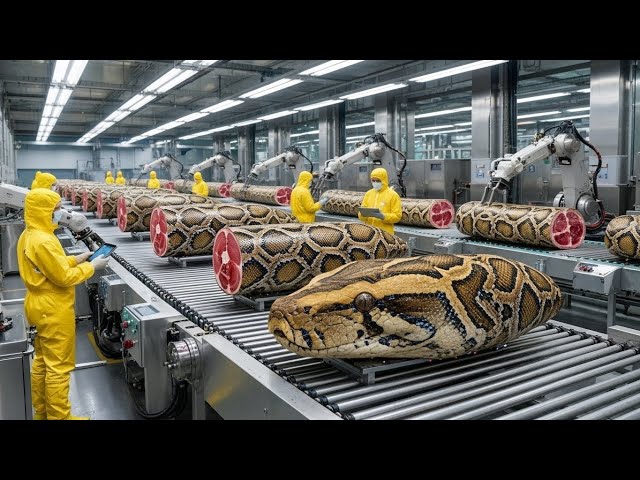 Inside the Modern Python Meat Factory: The Incredible Process You've Never Seen (Full Process)