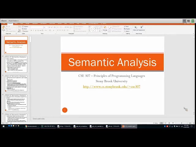 CSE307 Principles of Programming Languages course: Semantic Analysis (with Ply in python)