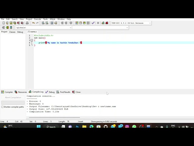 How to print your name in C programming || Basic prgramming || Coding Bureau