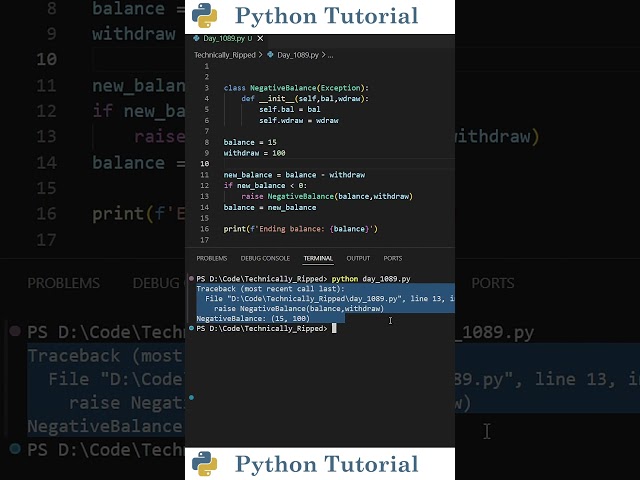 Adding Error Messages to Python Exceptions | Python Tutorial
