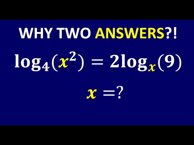 Solving a Logarithmic Equation: This Logarithm Equation Has TWO Real Answers—Can You Find Both?