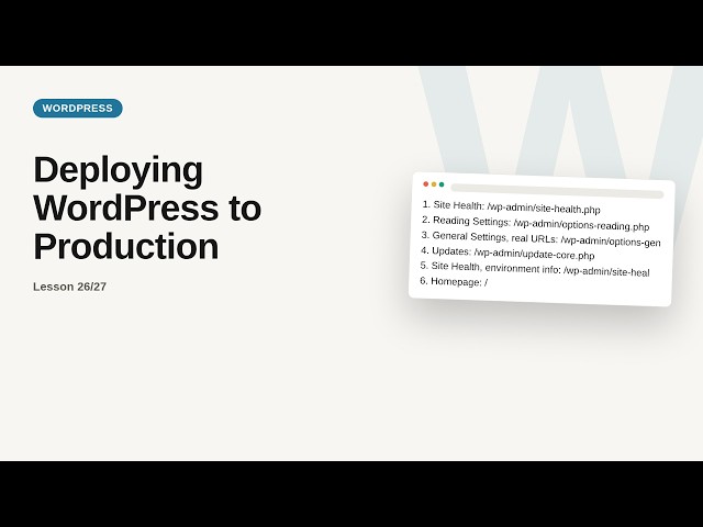 Deploying WordPress to Production | WordPress Admin Tutorial