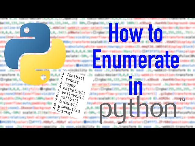 How to Enumerate in Python