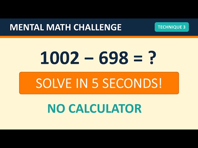 Subtract Faster in Your Head! Constant-Difference Trick | Mental Math Trick 3