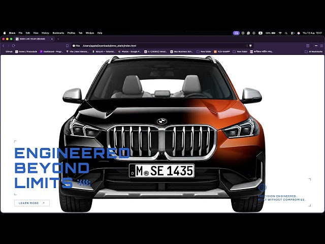 BMW Interactive Hover Effect | Smooth Car Animation | Modern Web Design