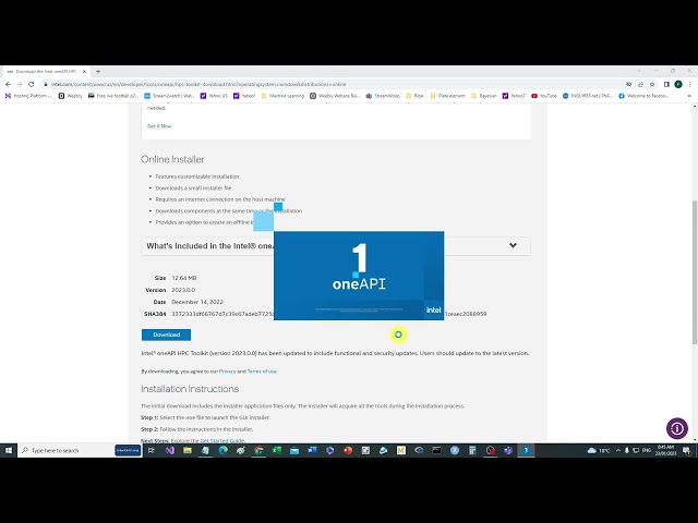 Installing Intel OneAPI