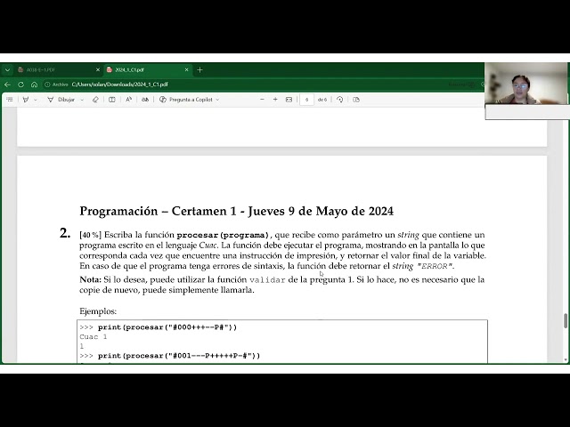Resolución del certamen 2024-1 