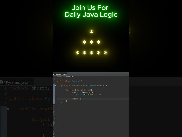 🔥 Java Pattern Program | Interview Level Logical Programming | CodexTiger #shorts #shortsfeed