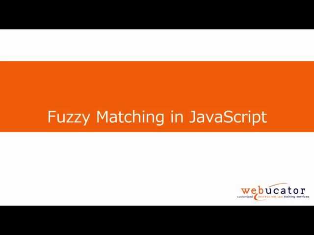 Fuzzy Matching in JavaScript