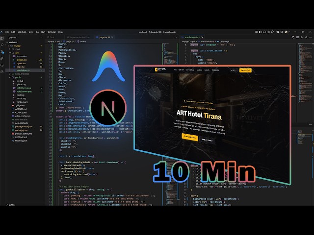 Next Js Typescript x AntiGravity AI IDE - Building a website in 7 Min  (ASMR, No Talking)