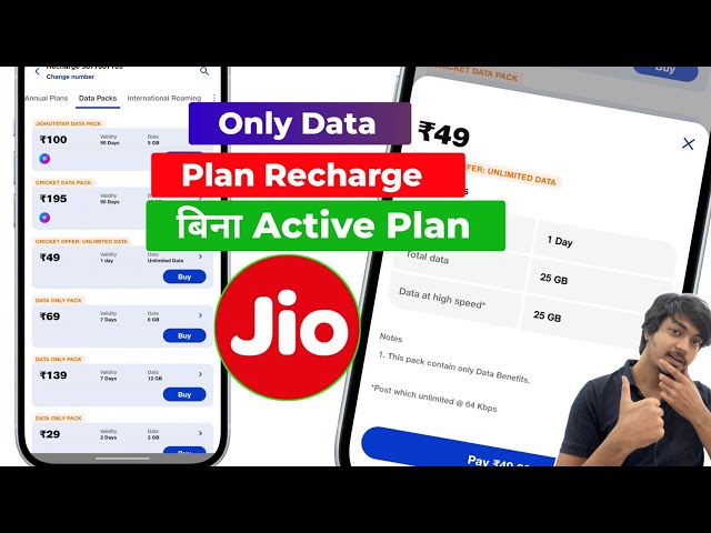 Jio only data recharge plan ( बिना Active Plan के )| jio Only only internet Plan Without Active Plan