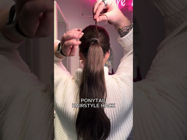 The Best TikTok Hair Hack to Hide Your Elastic Without a Bobby Pin! 😍✨ #hairstylehack