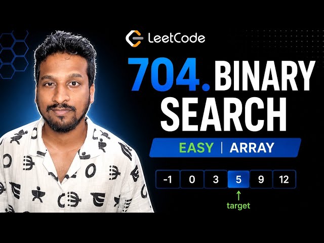 LeetCode Problem 704 – Binary Search explained from scratch in C#.